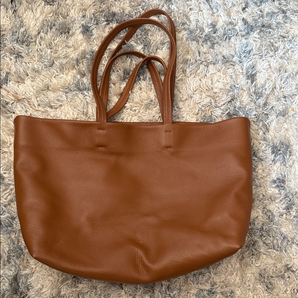 Cuyana Brown Leather Tote Bag